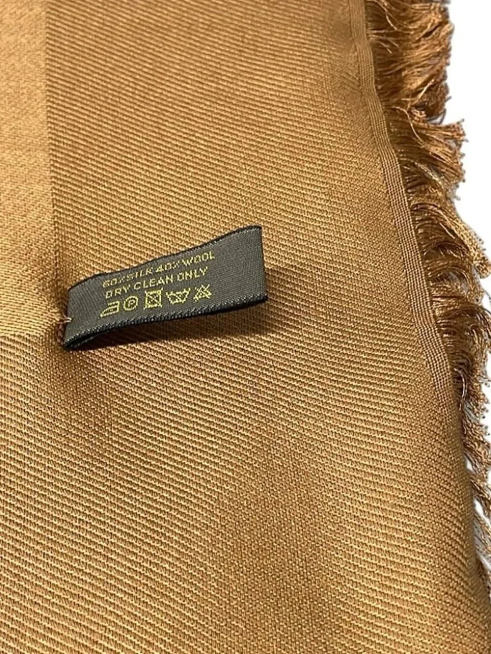 LOUIS VUITTON Brown Scarf Silk Wool